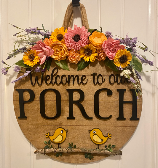 Welcome To Our Porch Door Hanger