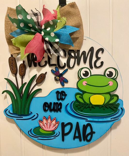 Welcome to our Pad Frog Door Hanger