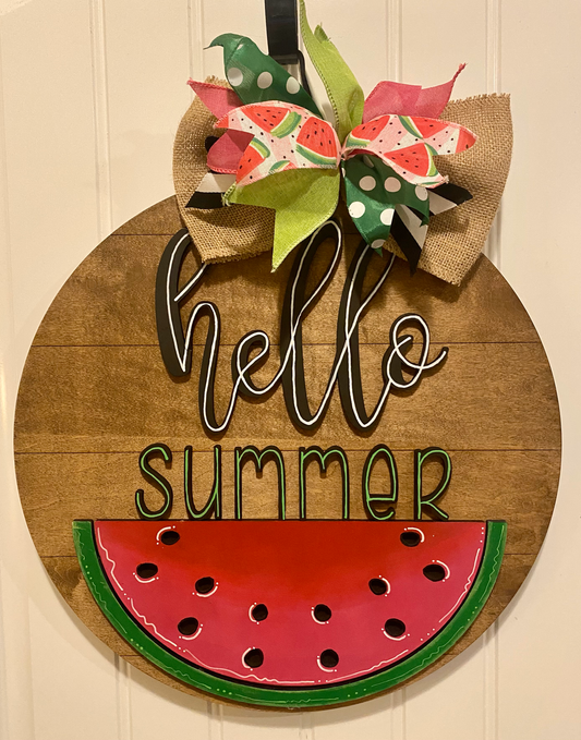Hello Spring Watermelon Door Hanger